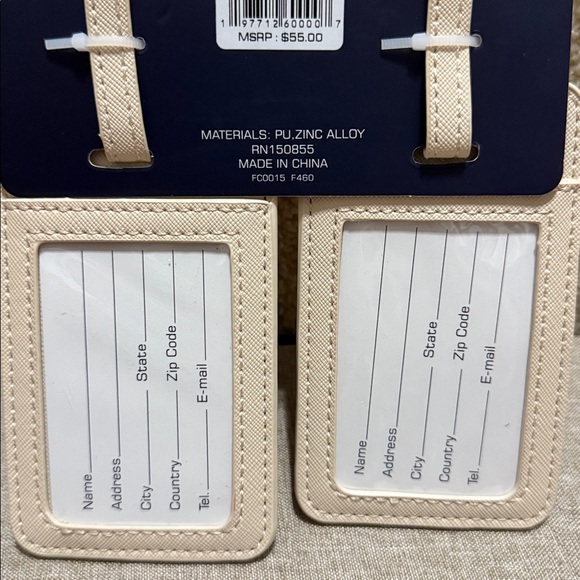 French Connection Cream and Pink Luggage Tags - Picture 4 of 5